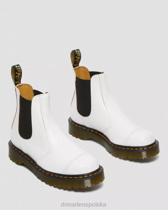 obuwie biały quilon F28B144 2976 bex wykonane w Anglii buty Chelsea z podnoskiem dla obu płci Dr. Martens