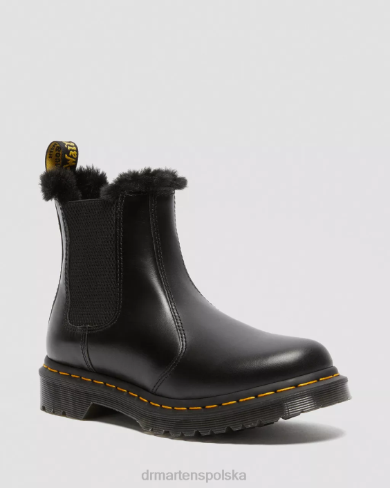 obuwie ciemnoszary atlas F28B200 2976 Leonore Buty Chelsea wyściełane sztucznym futerkiem dla obu płci Dr. Martens