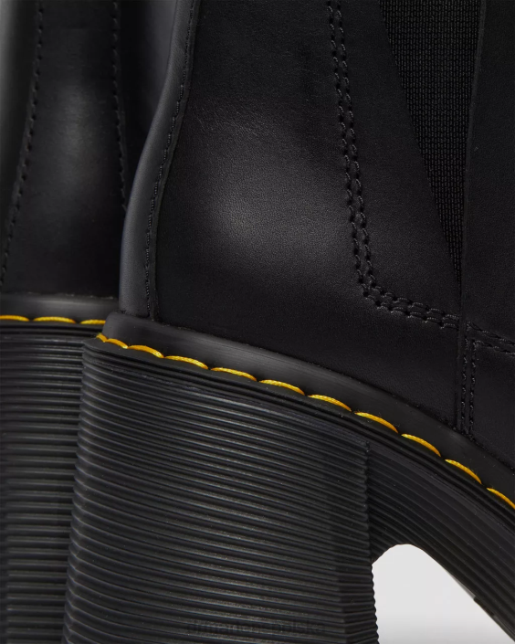 obuwie czarna przesyłka F28B35 Buty chelsea ze skóry Spence na rozszerzonym obcasie dla obu płci Dr. Martens