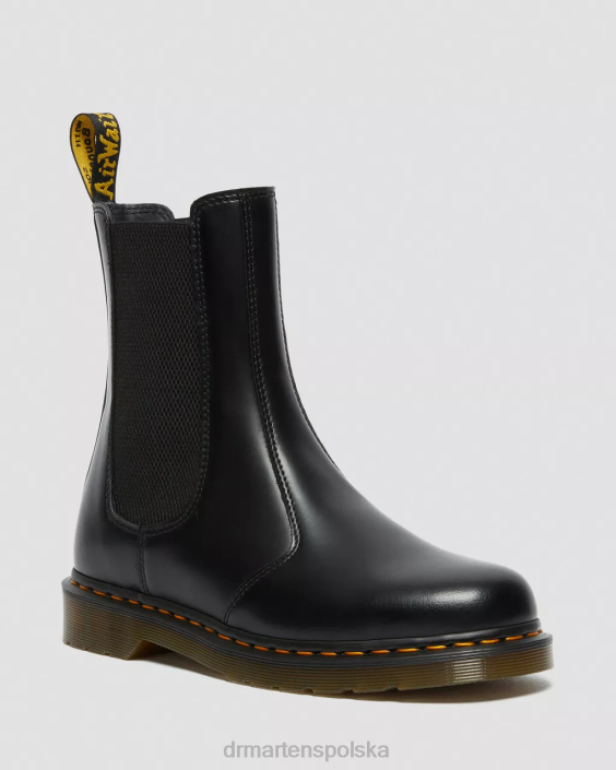 obuwie czarny gładki F28B109 2976 Hi, gładkie skórzane buty Chelsea dla obu płci Dr. Martens