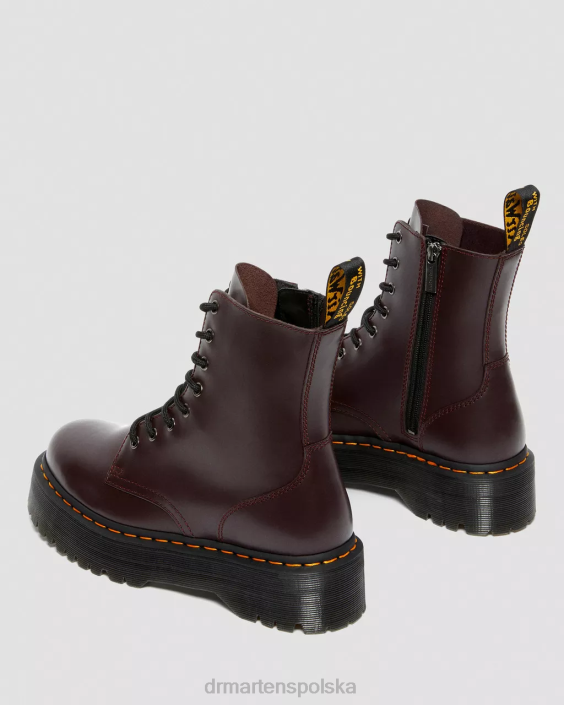 obuwie bordowy gładki F28B91 Platformy z gładkiej skóry jadon boot dla obu płci Dr. Martens