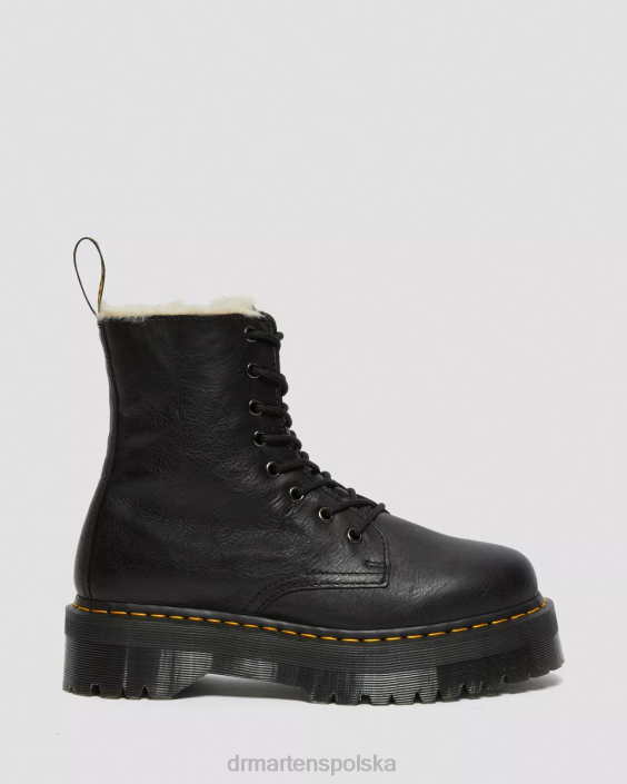 obuwie czarna pisa F28B207 Platformy z wyściółką ze sztucznego futra jadon dla obu płci Dr. Martens