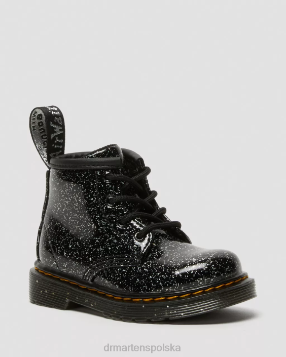 obuwie czarny kosmiczny blask F28B396 dziecięce brokatowe botki 1460 dla obu płci Dr. Martens