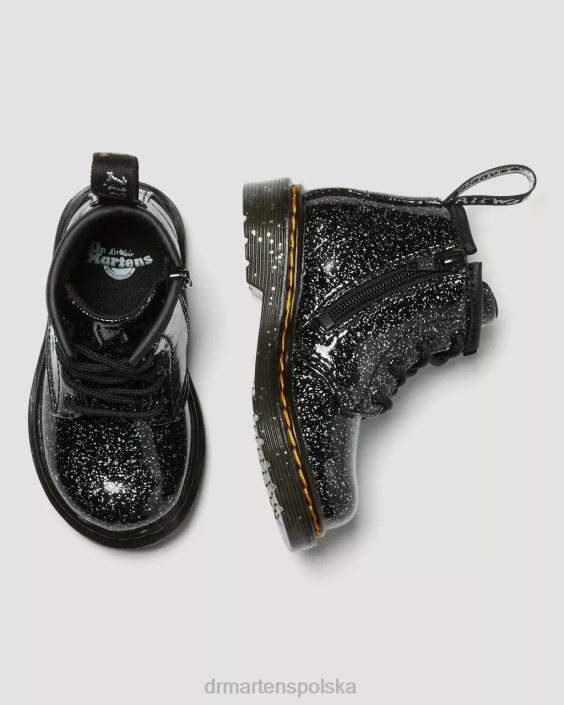 obuwie czarny kosmiczny blask F28B396 dziecięce brokatowe botki 1460 dla obu płci Dr. Martens