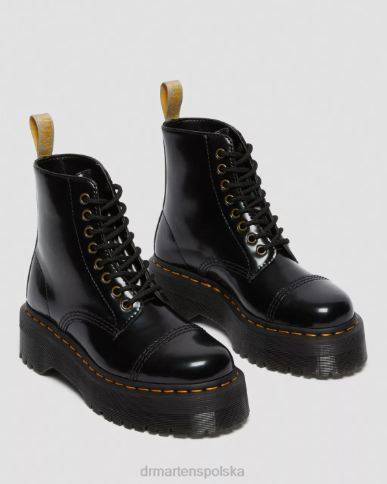 obuwie czarny oksford F28B51 wegańskie buty na platformie Sinclair dla obu płci Dr. Martens