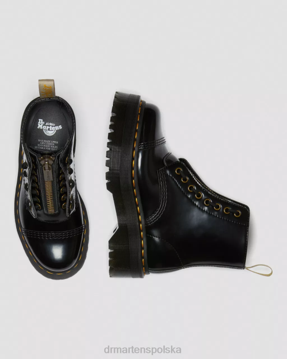 obuwie czarny oksford F28B51 wegańskie buty na platformie Sinclair dla obu płci Dr. Martens