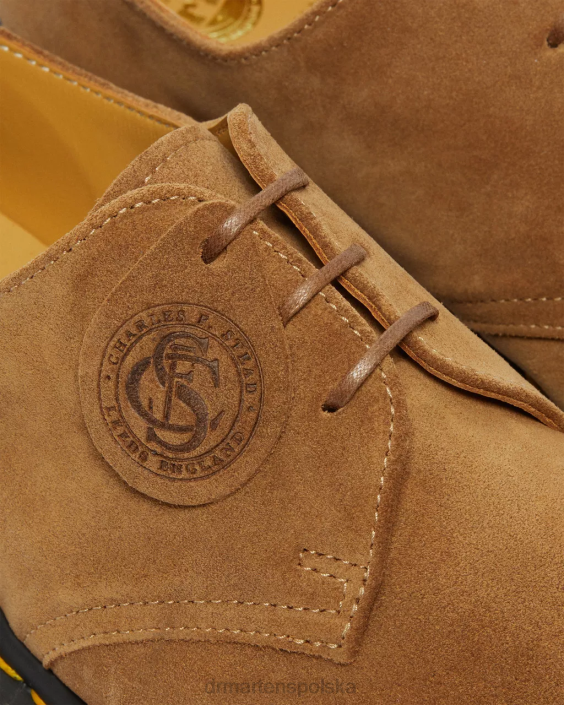 obuwie ciemnobrązowy zamsz cielęcy repello mb F28B333 Archie II, wykonane w Anglii zamszowe buty oxford dla obu płci Dr. Martens