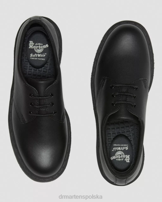 obuwie czarne przemysłowe pełne ziarno F28B306 Oksfordy 1461 mono antypoślizgowe dla obu płci Dr. Martens