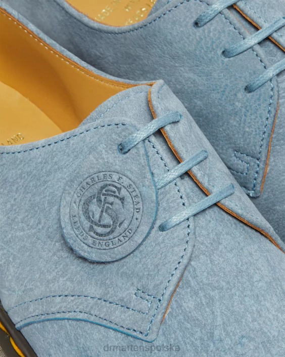 obuwie niebieski F28B325 1461 wykonane w Anglii buty oxford ze skóry nubukowej dla obu płci Dr. Martens