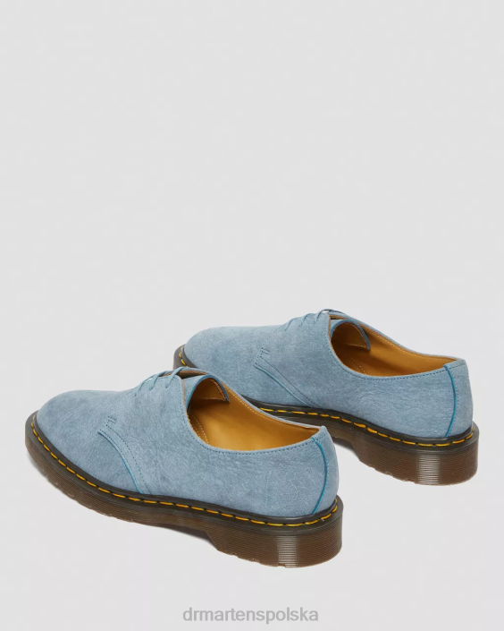 obuwie niebieski F28B325 1461 wykonane w Anglii buty oxford ze skóry nubukowej dla obu płci Dr. Martens