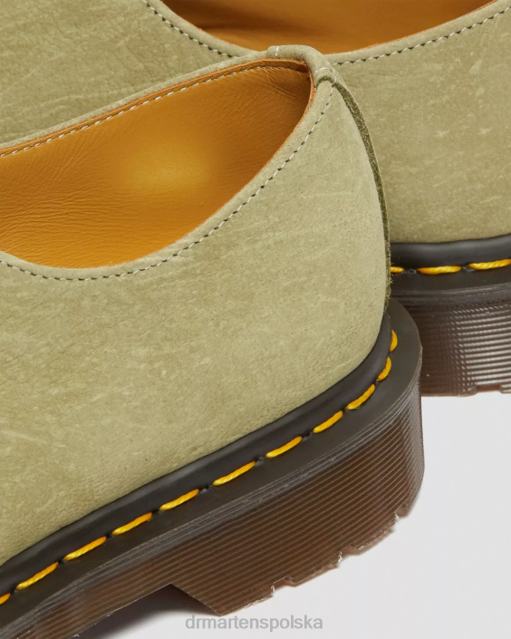 obuwie zielony F28B321 1461 wykonane w Anglii buty oxford ze skóry nubukowej dla obu płci Dr. Martens