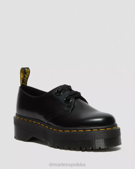 obuwie czarne masło F28B227 skórzane buty na platformie Holly dla obu płci Dr. Martens