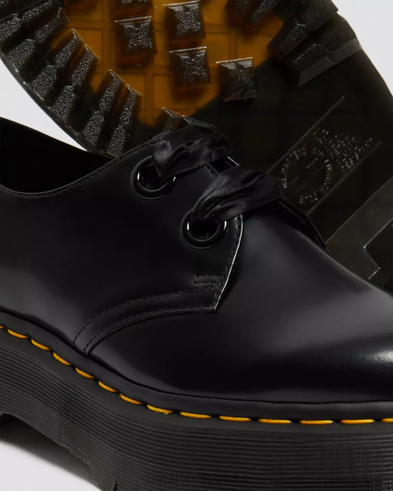 obuwie czarne masło F28B227 skórzane buty na platformie Holly dla obu płci Dr. Martens
