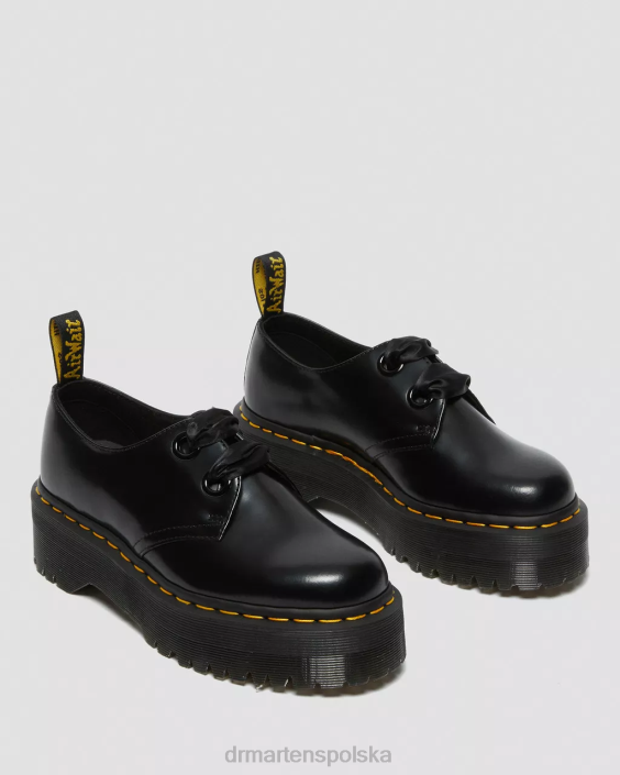 obuwie czarne masło F28B227 skórzane buty na platformie Holly dla obu płci Dr. Martens