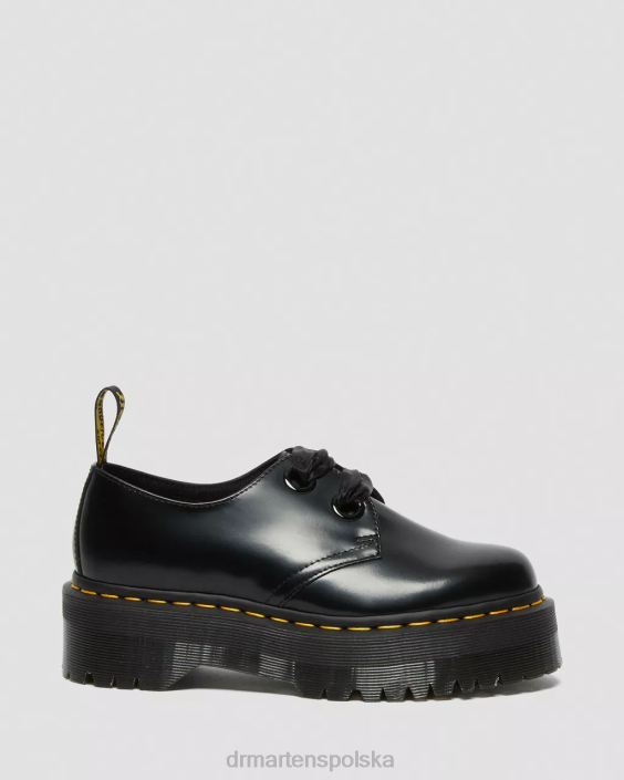 obuwie czarne masło F28B227 skórzane buty na platformie Holly dla obu płci Dr. Martens