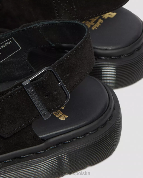 obuwie czarny F28B343 jorge wykonane w Anglii zamszowe pantofle dla obu płci Dr. Martens