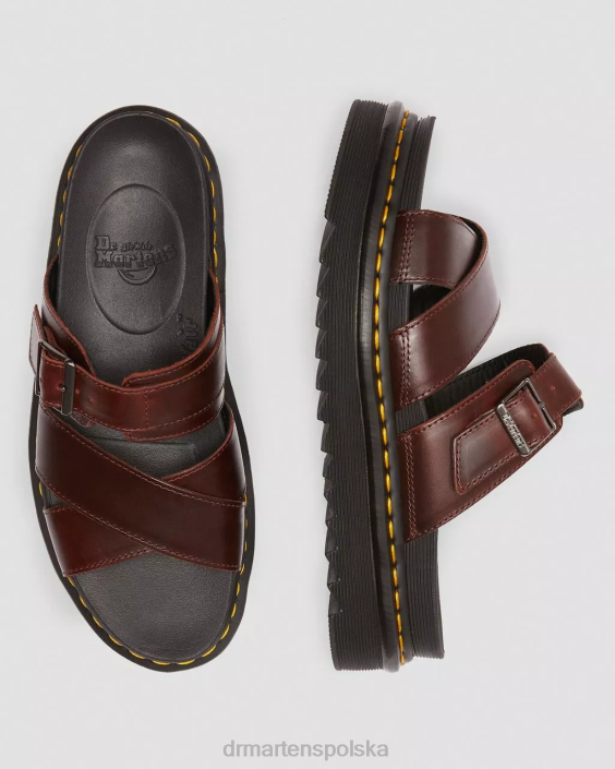 obuwie brązowy brando F28B359 Sandały firmy Ryker ze skórzanym paskiem dla obu płci Dr. Martens