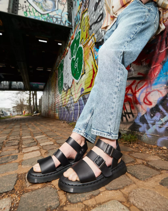 obuwie czarny brando F28B348 Skórzane sandały gladiatorki firmy Gryphon Brando dla obu płci Dr. Martens