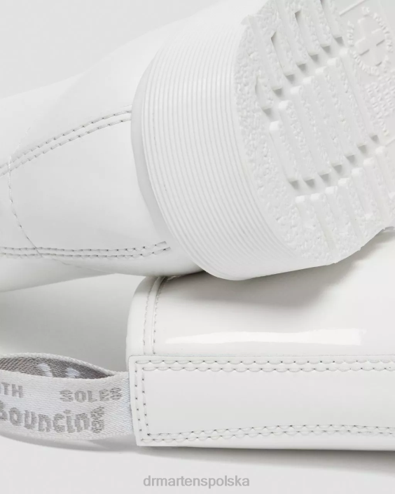obuwie biała lampa Lucido i patentowa F28B102 Sznurowane buty ze skóry lakierowanej 1460 mono dla obu płci Dr. Martens