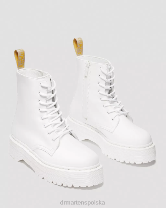 obuwie biały kemble F28B110 wegańskie platformy jadon ii boot kemble mono dla obu płci Dr. Martens