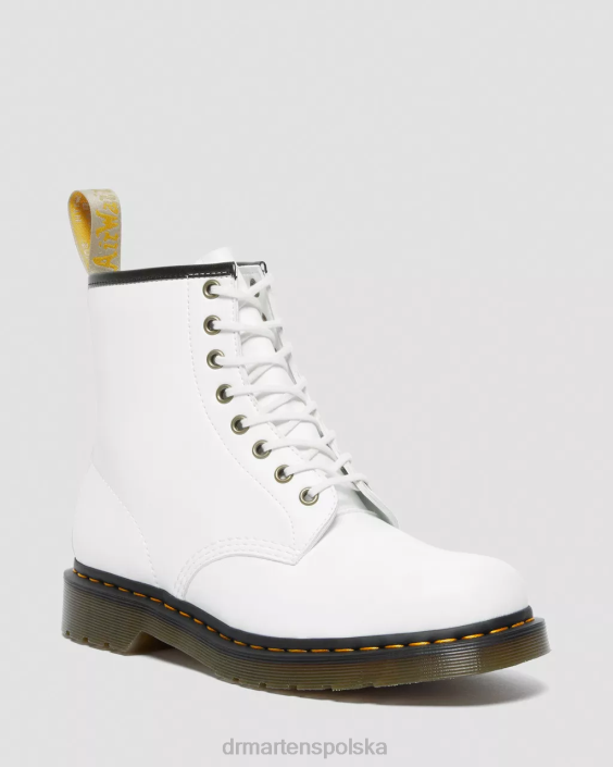 obuwie biały kemble F28B115 wegańskie sznurowane buty 1460 kemble dla obu płci Dr. Martens