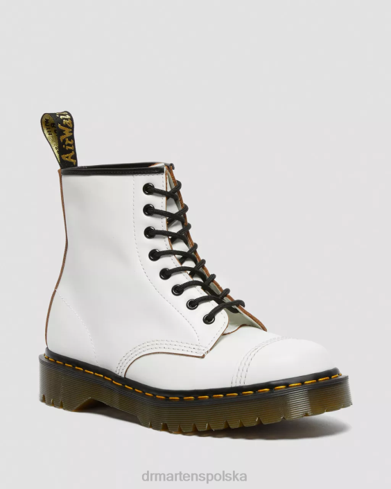 obuwie biały quilon F28B131 1460 bex made in England sznurowane buty z podnoskiem dla obu płci Dr. Martens