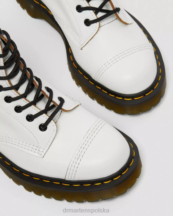 obuwie biały quilon F28B131 1460 bex made in England sznurowane buty z podnoskiem dla obu płci Dr. Martens