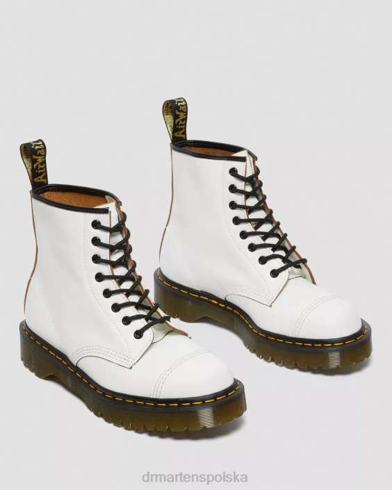 obuwie biały quilon F28B131 1460 bex made in England sznurowane buty z podnoskiem dla obu płci Dr. Martens