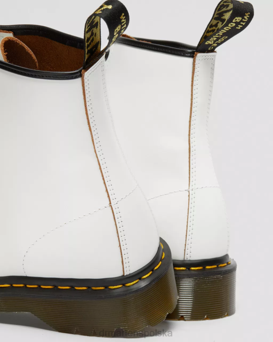 obuwie biały quilon F28B131 1460 bex made in England sznurowane buty z podnoskiem dla obu płci Dr. Martens