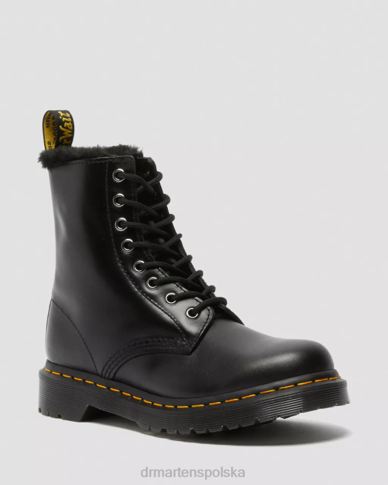 obuwie ciemnoszary atlas F28B202 1460 Serena Sznurowane buty z wyściółką ze sztucznego futra dla obu płci Dr. Martens