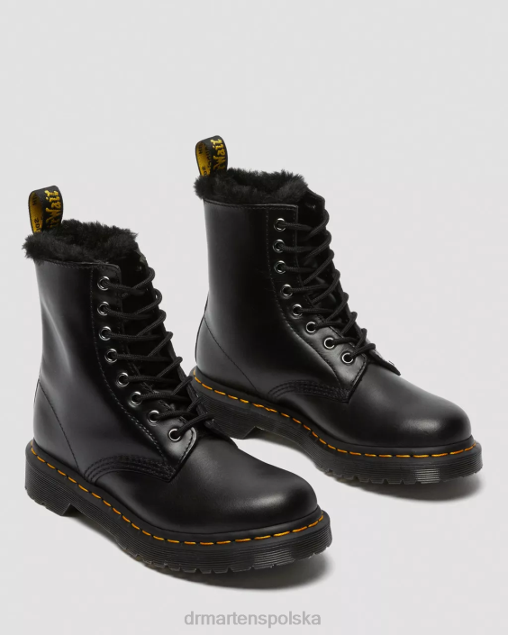 obuwie ciemnoszary atlas F28B202 1460 Serena Sznurowane buty z wyściółką ze sztucznego futra dla obu płci Dr. Martens
