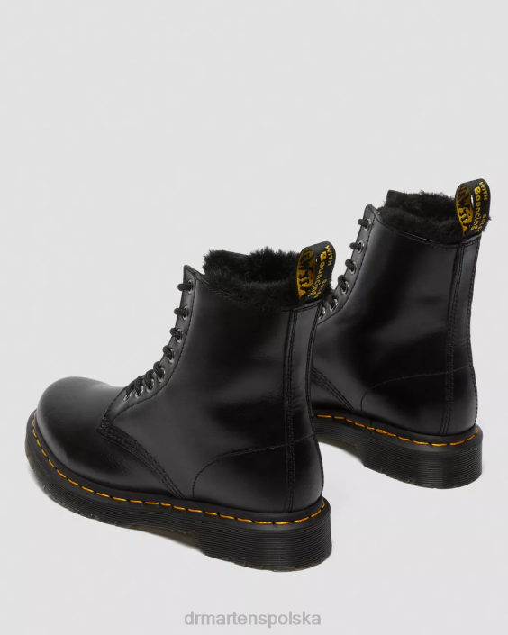 obuwie ciemnoszary atlas F28B202 1460 Serena Sznurowane buty z wyściółką ze sztucznego futra dla obu płci Dr. Martens