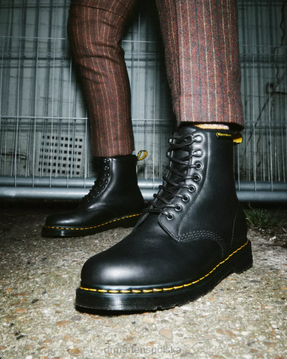 obuwie czarna waleczność wp F28B67 1460 sznurowane buty Pascal Warmwair ze skóry dla obu płci Dr. Martens