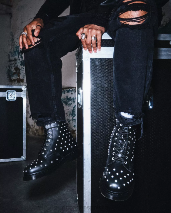 obuwie czarna wanama F28B141 Skórzane, sznurowane buty typu wanama 1460 dla obu płci Dr. Martens