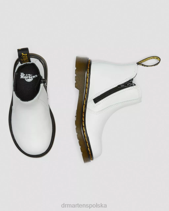 obuwie biały romario F28B410 Skórzane buty Chelsea dla malucha 2976 Dzieci Dr. Martens