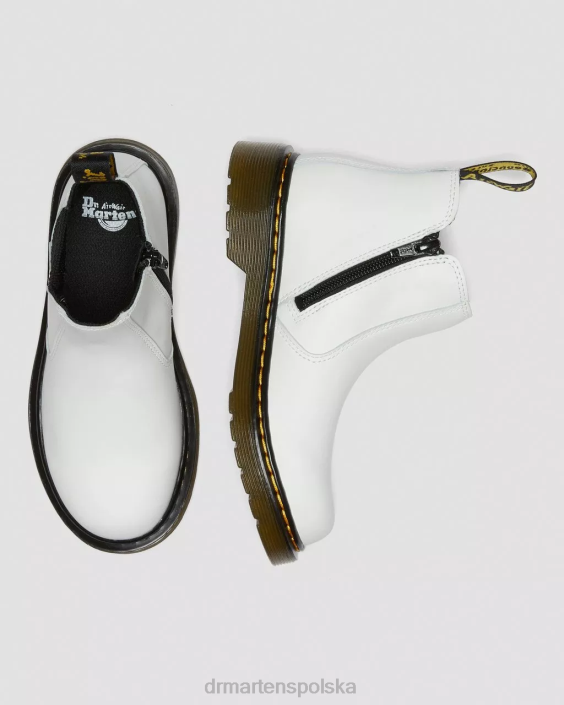 obuwie biały romario F28B455 Skórzane buty Chelsea Junior 2976 Dzieci Dr. Martens