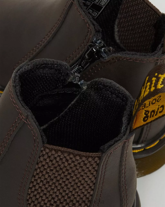 obuwie ciemnobrązowy lamper z dzikiego konia F28B402 skórzane buty chelsea dla malucha 2976 Wildhorse Dzieci Dr. Martens