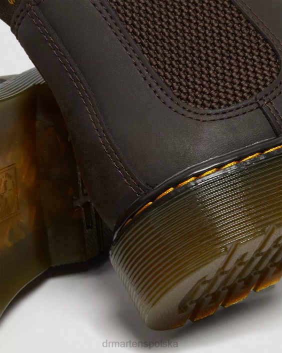obuwie ciemnobrązowy lamper z dzikiego konia F28B431 Buty Chelsea Junior 2976 Wildhorse Dzieci Dr. Martens