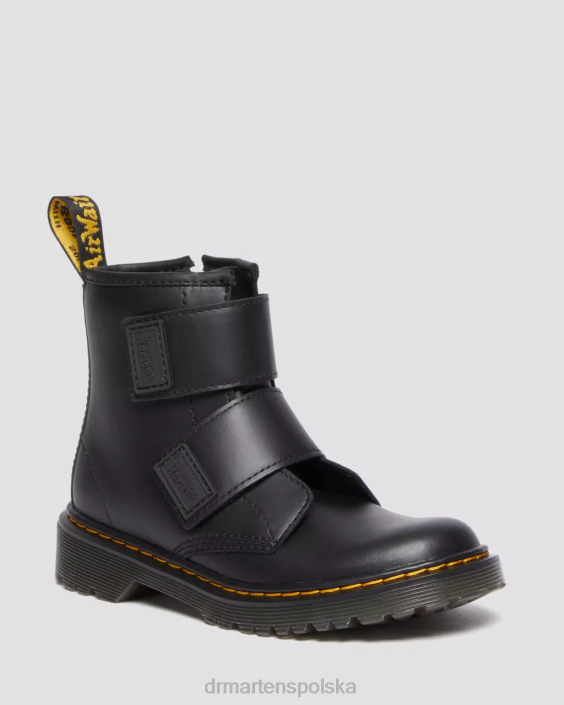 obuwie czarny romario F28B432 Skórzane buty junior 1460 z podwójnym paskiem Dzieci Dr. Martens