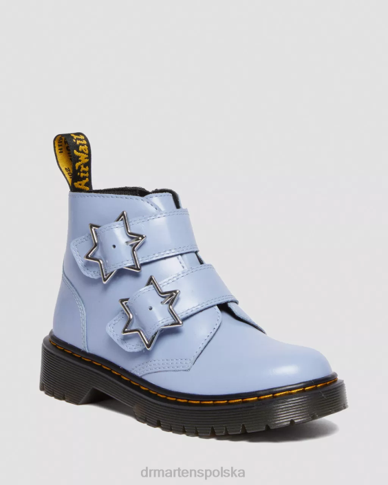 obuwie zen niebieski, delikatny F28B453 Skórzane botki junior Devon Bex Dzieci Dr. Martens