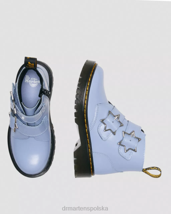 obuwie zen niebieski, delikatny F28B453 Skórzane botki junior Devon Bex Dzieci Dr. Martens