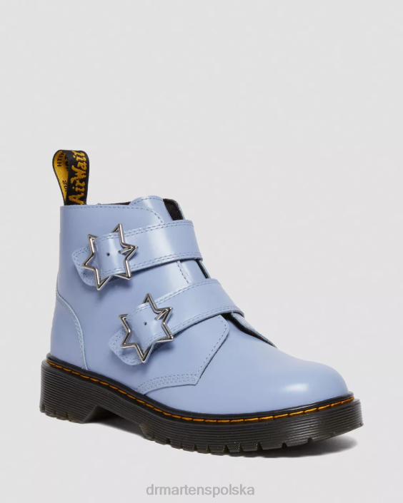 obuwie zen niebieski, delikatny F28B466 Młodzieżowe skórzane botki Devon Bex Dzieci Dr. Martens