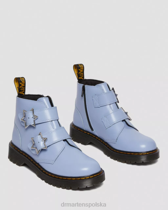 obuwie zen niebieski, delikatny F28B466 Młodzieżowe skórzane botki Devon Bex Dzieci Dr. Martens