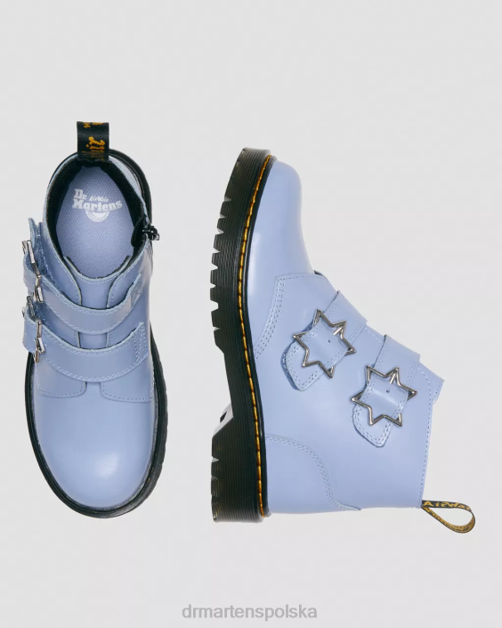 obuwie zen niebieski, delikatny F28B466 Młodzieżowe skórzane botki Devon Bex Dzieci Dr. Martens