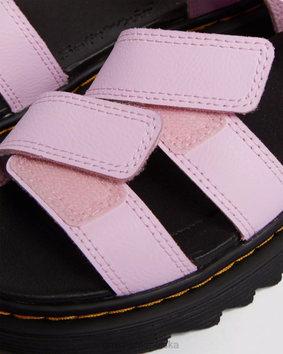 obuwie jasnoróżowa Atena F28B460 Młodzieżowe sandały ze skórzanym paskiem Klaire Athena Dzieci Dr. Martens