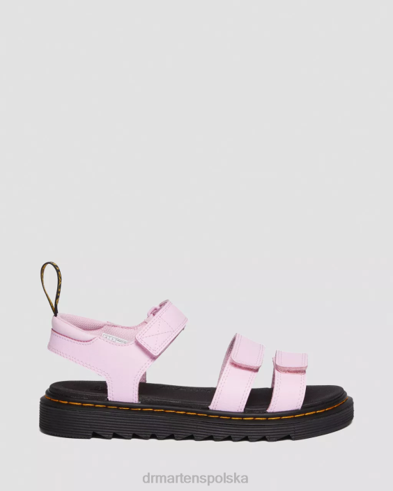 obuwie jasnoróżowa Atena F28B460 Młodzieżowe sandały ze skórzanym paskiem Klaire Athena Dzieci Dr. Martens