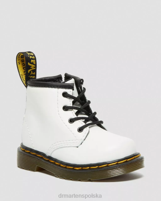 obuwie biały romario F28B393 Skórzane sznurowane buty dla niemowląt 1460 Dzieci Dr. Martens