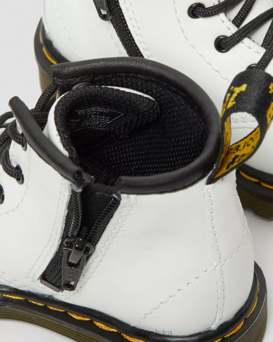 obuwie biały romario F28B393 Skórzane sznurowane buty dla niemowląt 1460 Dzieci Dr. Martens