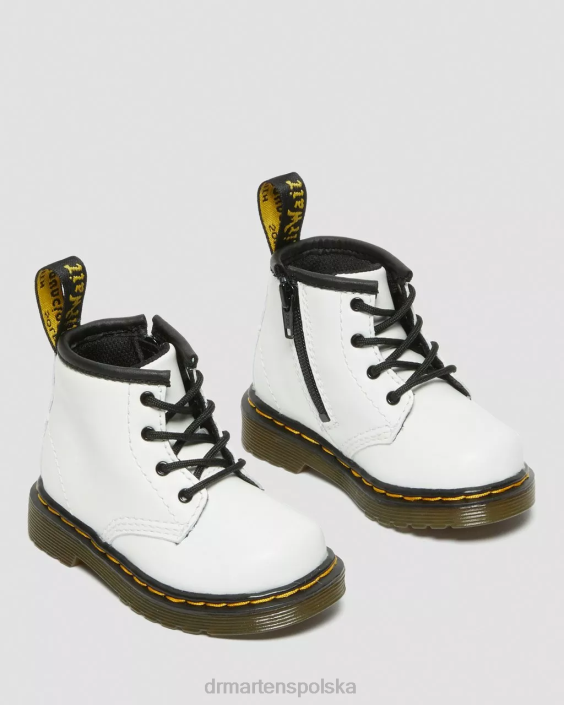 obuwie biały romario F28B393 Skórzane sznurowane buty dla niemowląt 1460 Dzieci Dr. Martens