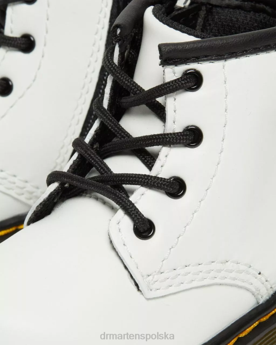 obuwie biały romario F28B393 Skórzane sznurowane buty dla niemowląt 1460 Dzieci Dr. Martens